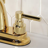 Elinvar Double-Handle 3-Hole Deck Mount 4-Inch Centerset Bathroom Faucet with Brass Pop-Up