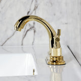 Convergent Knurled Double-Handle 3-Hole Deck Mount 4-Inch Centerset Bathroom Faucet with Brass Pop-Up