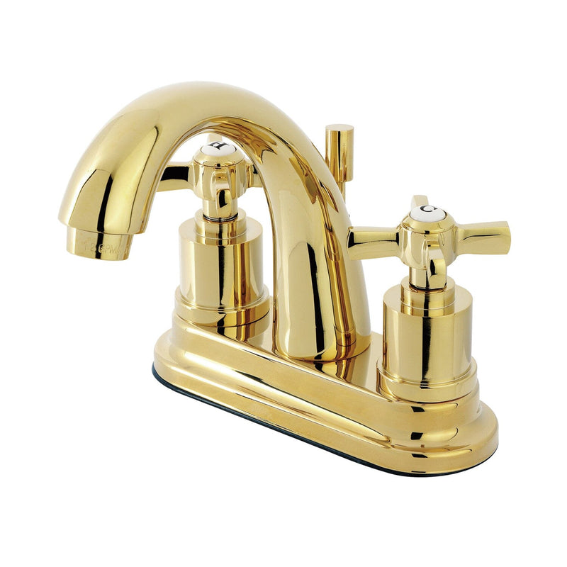 Millennium Double-Handle 3-Hole Deck Mount 4-Inch Centerset Bathroom Faucet with Brass Pop-Up