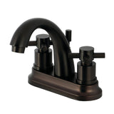 Concord Double-Handle 3-Hole Deck Mount 4-Inch Centerset Bathroom Faucet with Brass Pop-Up