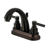 Elinvar Double-Handle 3-Hole Deck Mount 4-Inch Centerset Bathroom Faucet with Brass Pop-Up