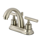 Manhattan Double-Handle 3-Hole Deck Mount 4-Inch Centerset Bathroom Faucet with Brass Pop-Up