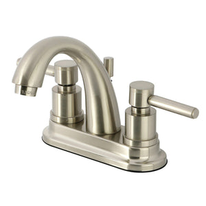 Concord Two-Handle 3-Hole Deck Mount 4" Centerset Bathroom Faucet with Brass Pop-Up