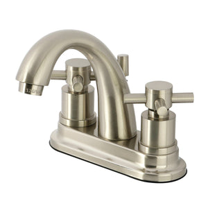 Concord Two-Handle 3-Hole Deck Mount 4" Centerset Bathroom Faucet with Brass Pop-Up