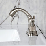 Convergent Knurled Double-Handle 3-Hole Deck Mount 4-Inch Centerset Bathroom Faucet with Brass Pop-Up