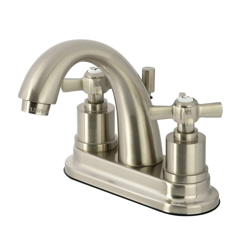 Millennium Double-Handle 3-Hole Deck Mount 4-Inch Centerset Bathroom Faucet with Brass Pop-Up