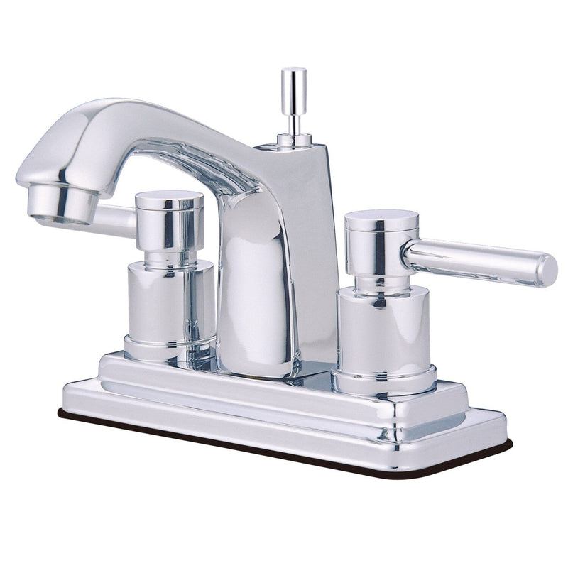 Concord Double-Handle 3-Hole Deck Mount 4-Inch Centerset Bathroom Faucet with Brass Pop-Up