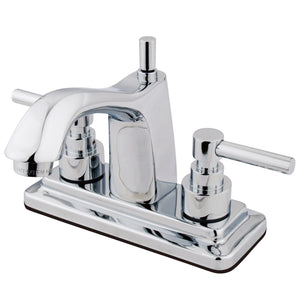 Elinvar Double-Handle 3-Hole Deck Mount 4-Inch Centerset Bathroom Faucet with Brass Pop-Up