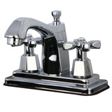 Double-Handle 3-Hole Deck Mount 4-Inch Centerset Bathroom Faucet with Brass Pop-Up