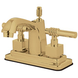Milano Double-Handle 3-Hole Deck Mount 4-Inch Centerset Bathroom Faucet with Brass Pop-Up