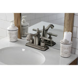 Milano Double-Handle 3-Hole Deck Mount 4-Inch Centerset Bathroom Faucet with Brass Pop-Up
