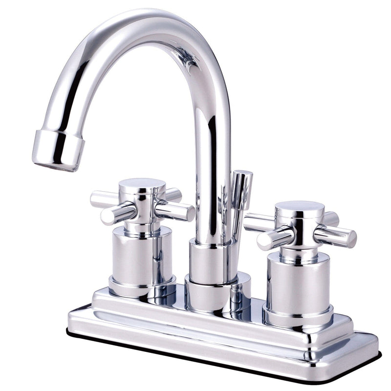 Concord Double-Handle 3-Hole Deck Mount 4-Inch Centerset Bathroom Faucet with Brass Pop-Up