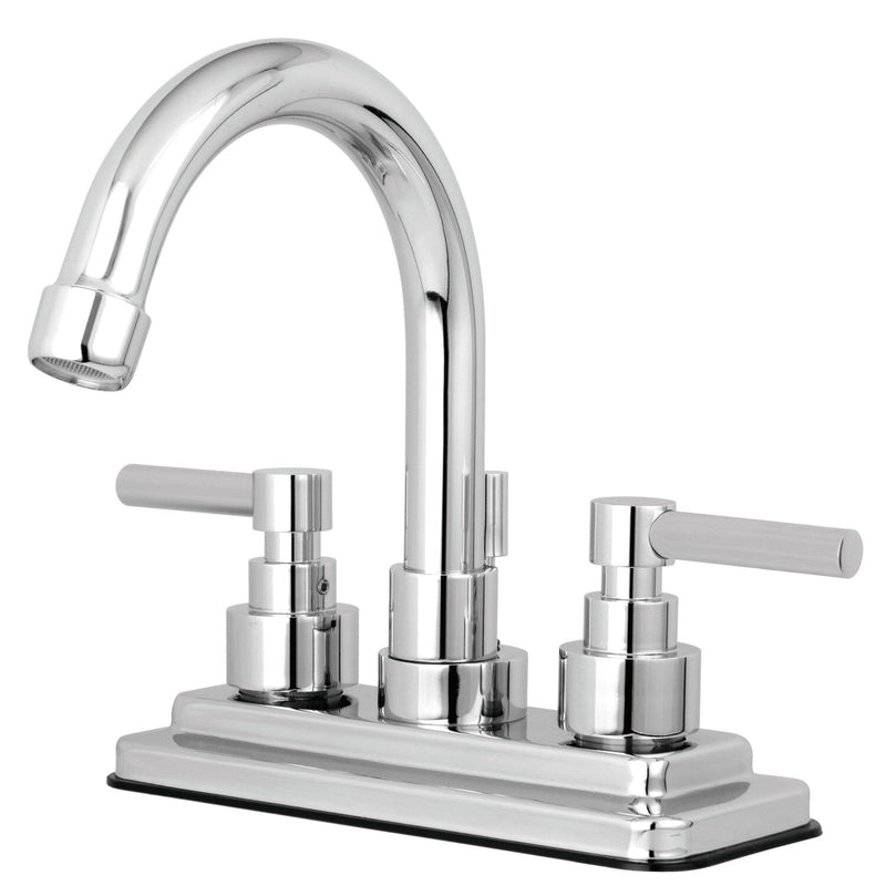 Elinvar Double-Handle 3-Hole Deck Mount 4-Inch Centerset Bathroom Faucet with Brass Pop-Up
