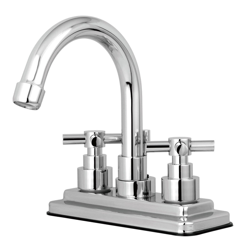 Elinvar Double-Handle 3-Hole Deck Mount 4-Inch Centerset Bathroom Faucet with Brass Pop-Up