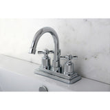 Millennium Double-Handle 3-Hole Deck Mount 4-Inch Centerset Bathroom Faucet with Brass Pop-Up