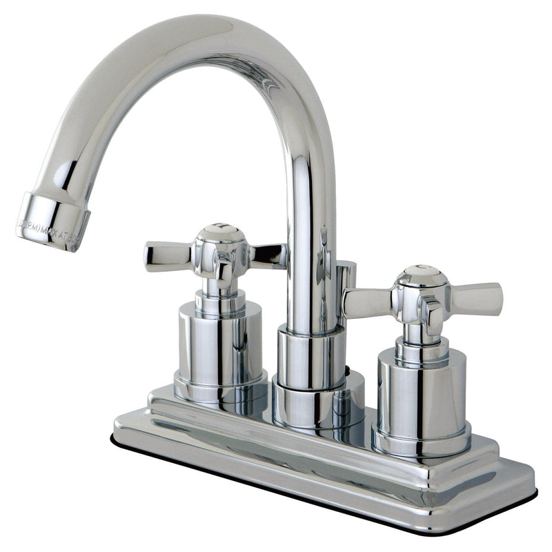 Millennium Double-Handle 3-Hole Deck Mount 4-Inch Centerset Bathroom Faucet with Brass Pop-Up