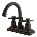 Concord Double-Handle 3-Hole Deck Mount 4-Inch Centerset Bathroom Faucet with Brass Pop-Up