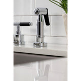 Kaiser Double-Handle 4-Hole Widespread Kitchen Faucet with Brass Sprayer