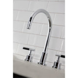 Kaiser Double-Handle 4-Hole Widespread Kitchen Faucet with Brass Sprayer