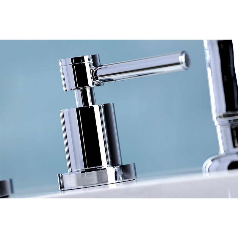 Concord Double-Handle 4-Hole Widespread Kitchen Faucet with Plastic Sprayer
