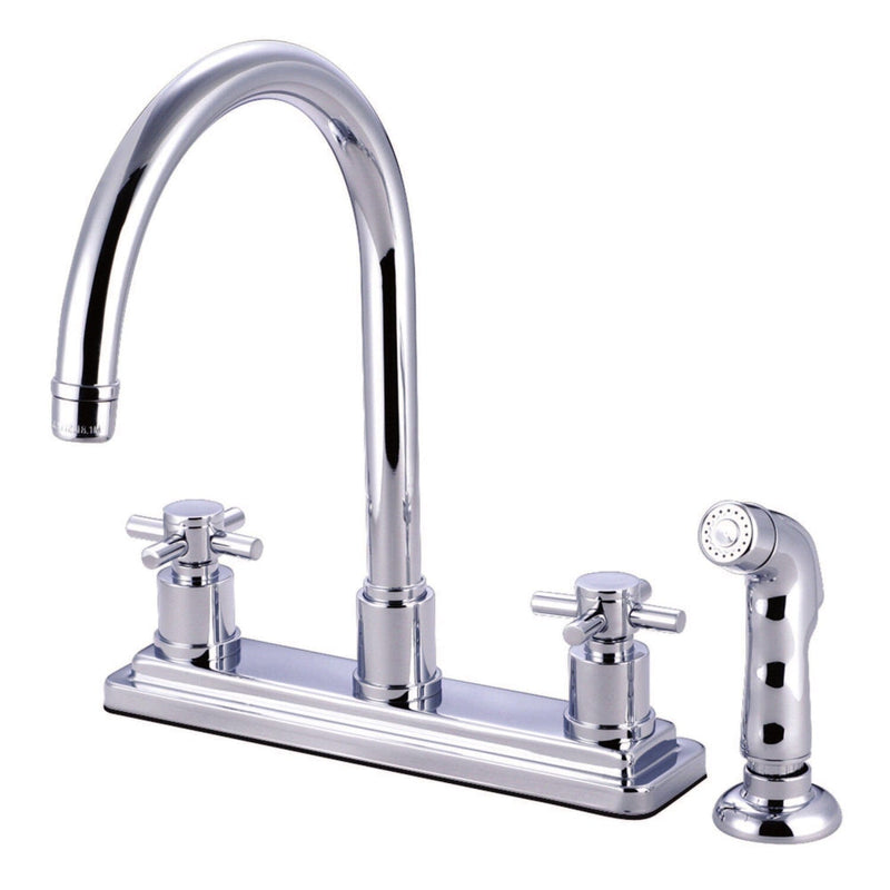 Concord Two-Handle 4-Hole 8" Centerset Kitchen Faucet with Side Sprayer