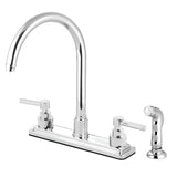 Elinvar Two-Handle 4-Hole 8" Centerset Kitchen Faucet with Side Sprayer