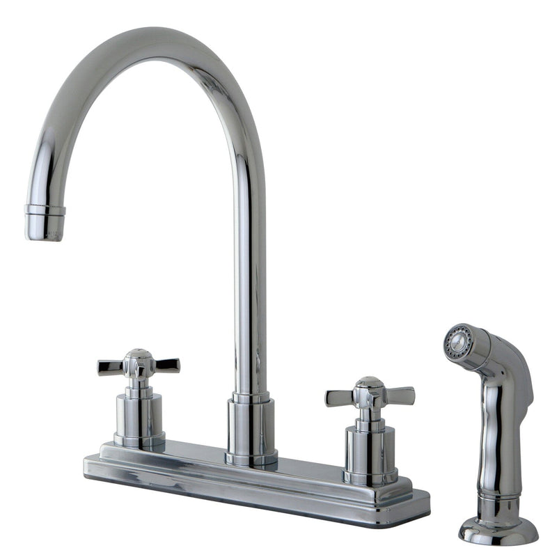 Millennium Two-Handle 4-Hole 8" Centerset Kitchen Faucet with Side Sprayer