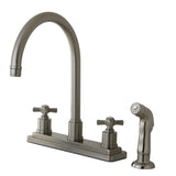 Millennium Two-Handle 4-Hole 8" Centerset Kitchen Faucet with Side Sprayer