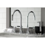 Kaiser Two-Handle 3-Hole Deck Mount Widespread Bathroom Faucet with Brass Pop-Up