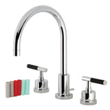 Kaiser Two-Handle 3-Hole Deck Mount Widespread Bathroom Faucet with Brass Pop-Up