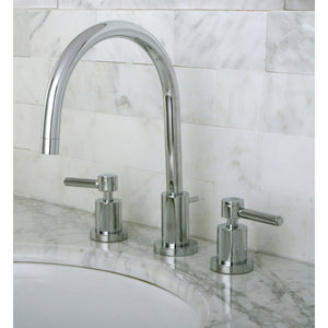 Concord Two-Handle 3-Hole Deck Mount Widespread Bathroom Faucet with Brass Pop-Up