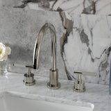Kaiser Two-Handle 3-Hole Deck Mount Widespread Bathroom Faucet with Brass Pop-Up