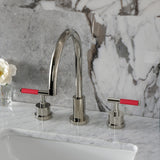 Kaiser Two-Handle 3-Hole Deck Mount Widespread Bathroom Faucet with Brass Pop-Up