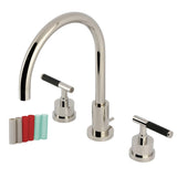 Kaiser Two-Handle Deck Mount Widespread Bathroom Faucet with Brass Pop-Up