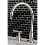 Manhattan Two-Handle 3-Hole Deck Mount Widespread Bathroom Faucet with Brass Pop-Up