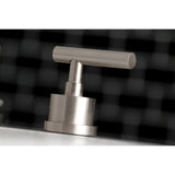 Manhattan Two-Handle 3-Hole Deck Mount Widespread Bathroom Faucet with Brass Pop-Up