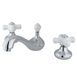 Two-Handle 3-Hole Deck Mount Widespread Bathroom Faucet with ABS Pop-Up Drain