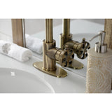 Belknap One-Handle 1-Hole Bathroom Faucet with Deck Plate and Push Pop-Up Drain
