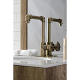 Belknap One-Handle 1-Hole Bathroom Faucet with Deck Plate and Push Pop-Up Drain