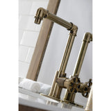 Belknap One-Handle 1-Hole Bathroom Faucet with Deck Plate and Push Pop-Up Drain
