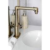 Belknap One-Handle 1-Hole Bathroom Faucet with Deck Plate and Push Pop-Up Drain