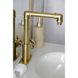 Belknap One-Handle 1-Hole Bathroom Faucet with Deck Plate and Push Pop-Up Drain