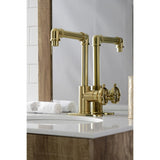 Belknap One-Handle 1-Hole Bathroom Faucet with Deck Plate and Push Pop-Up Drain