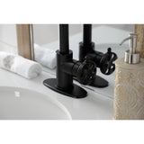 Belknap One-Handle 1-Hole Bathroom Faucet with Deck Plate and Push Pop-Up Drain