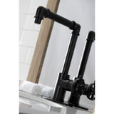 Belknap One-Handle 1-Hole Bathroom Faucet with Deck Plate and Push Pop-Up Drain