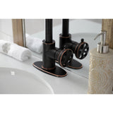 Belknap One-Handle 1-Hole Bathroom Faucet with Deck Plate and Push Pop-Up Drain