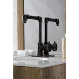Belknap One-Handle 1-Hole Bathroom Faucet with Deck Plate and Push Pop-Up Drain