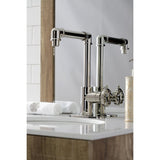 Belknap One-Handle 1-Hole Bathroom Faucet with Deck Plate and Push Pop-Up Drain