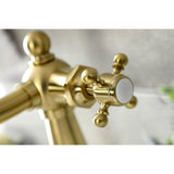 Nautical One-Handle 1-Hole Bathroom Faucet with Deck Plate and Push Pop-Up Drain