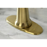 Nautical One-Handle 1-Hole Bathroom Faucet with Deck Plate and Push Pop-Up Drain